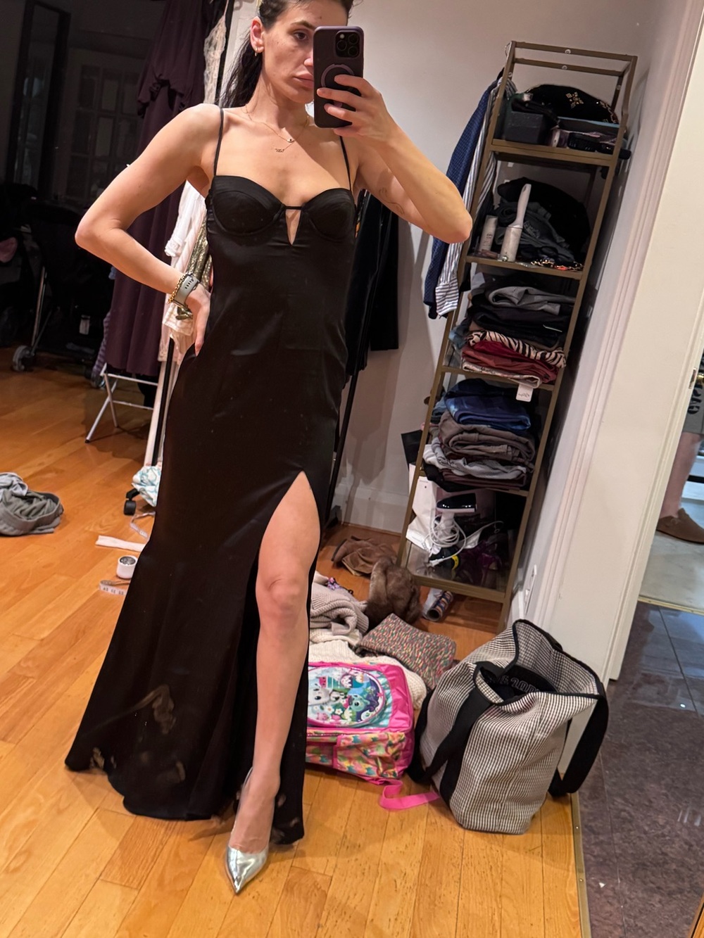 BNWT Oh Polly Flavia Cut Out Fishtail Maxi Dress in Black